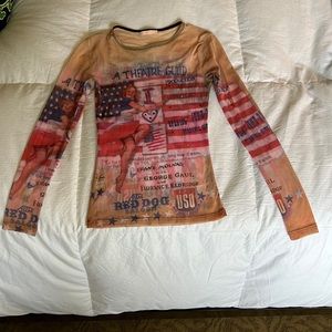 Vintage Forever 21 mesh embellished top. 100% nylon . Size S